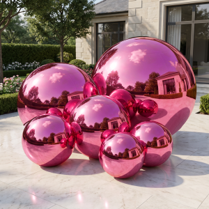 Inflatable Mirror Ball,Mirror Ball Inflatable Large Event Decoration,Reusable PVC Hanging Disco Ball for Party, Concert, Stage, Wedding Decor-No Pump Included (Red, Set-6pcs)